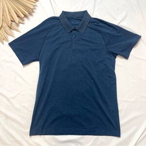Lululemon Athletica Metal Vent Tech Mineral Navy Blue Polo Short Sleeve Shirt